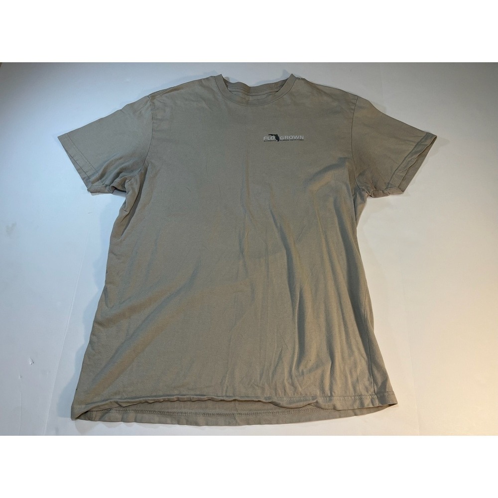 FloGrown Mens‎ Marlin Florida Flag Graphic T-Shirt Tan Large Short Sleeve Cotton